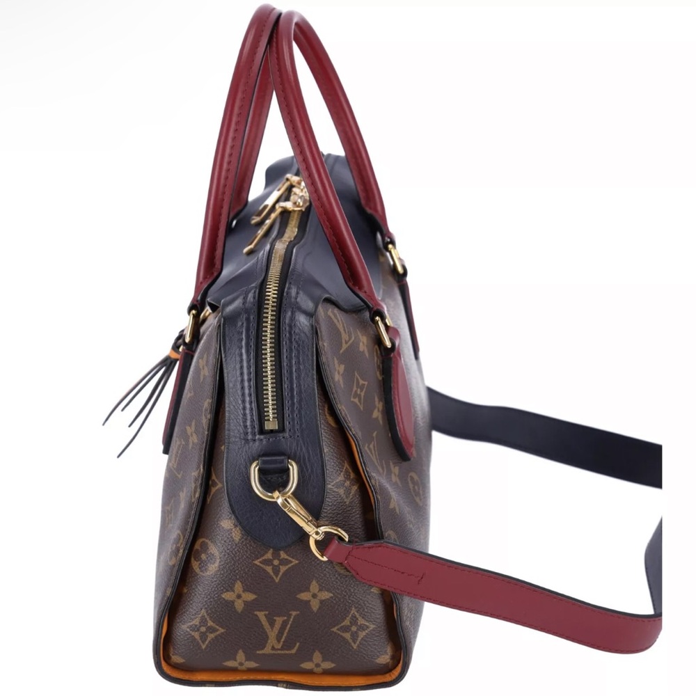Louis Vuitton Tuileries Monogram Canvas Satchel Shoulder Bag Brown Blue - Picture 3 of 12